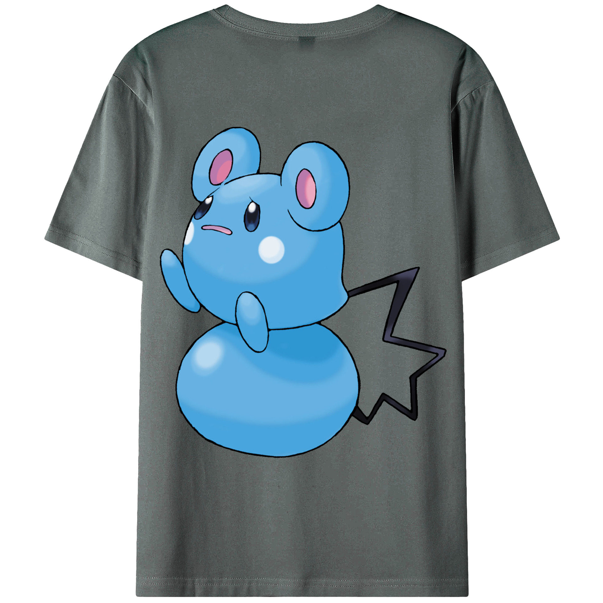 （画像用） ポケットモンスター Pokémon 綿100％ メンズ半袖Tシャツ（バックプリント） 通気性